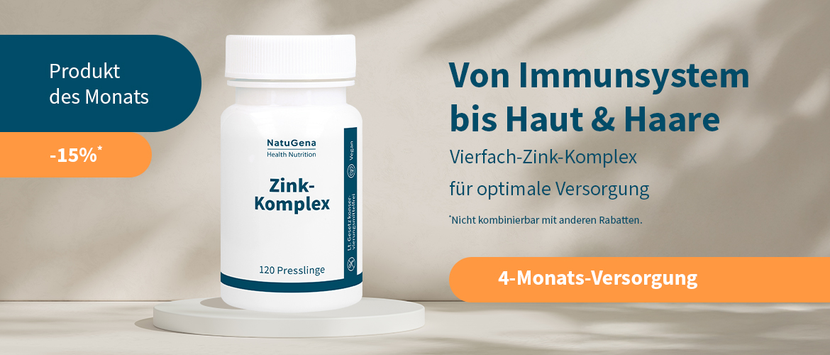 Produkt des Monats: Zink-Komplex. 15% Rabatt